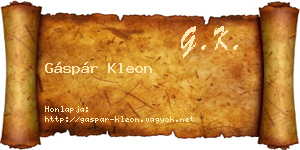 Gáspár Kleon névjegykártya