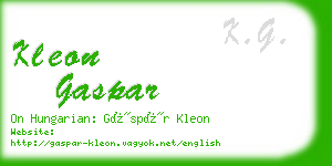 kleon gaspar business card